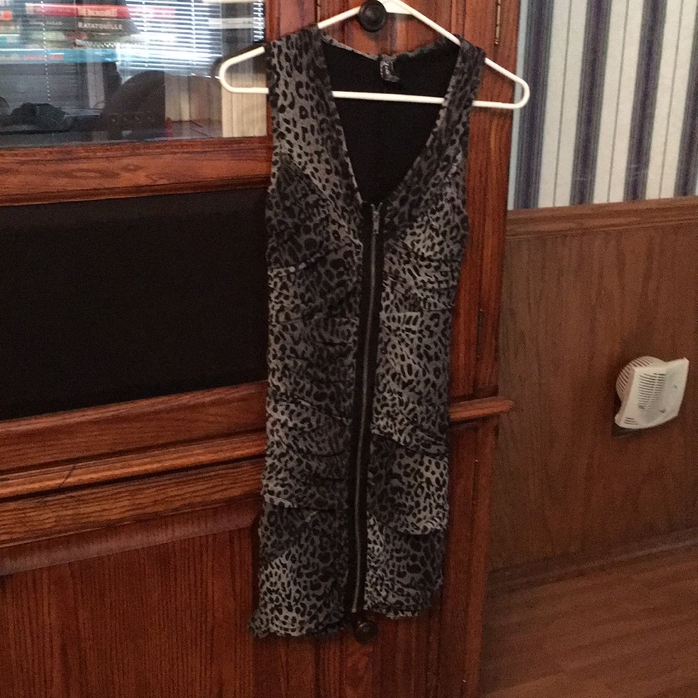 Cheetah Print Zip Up Dress